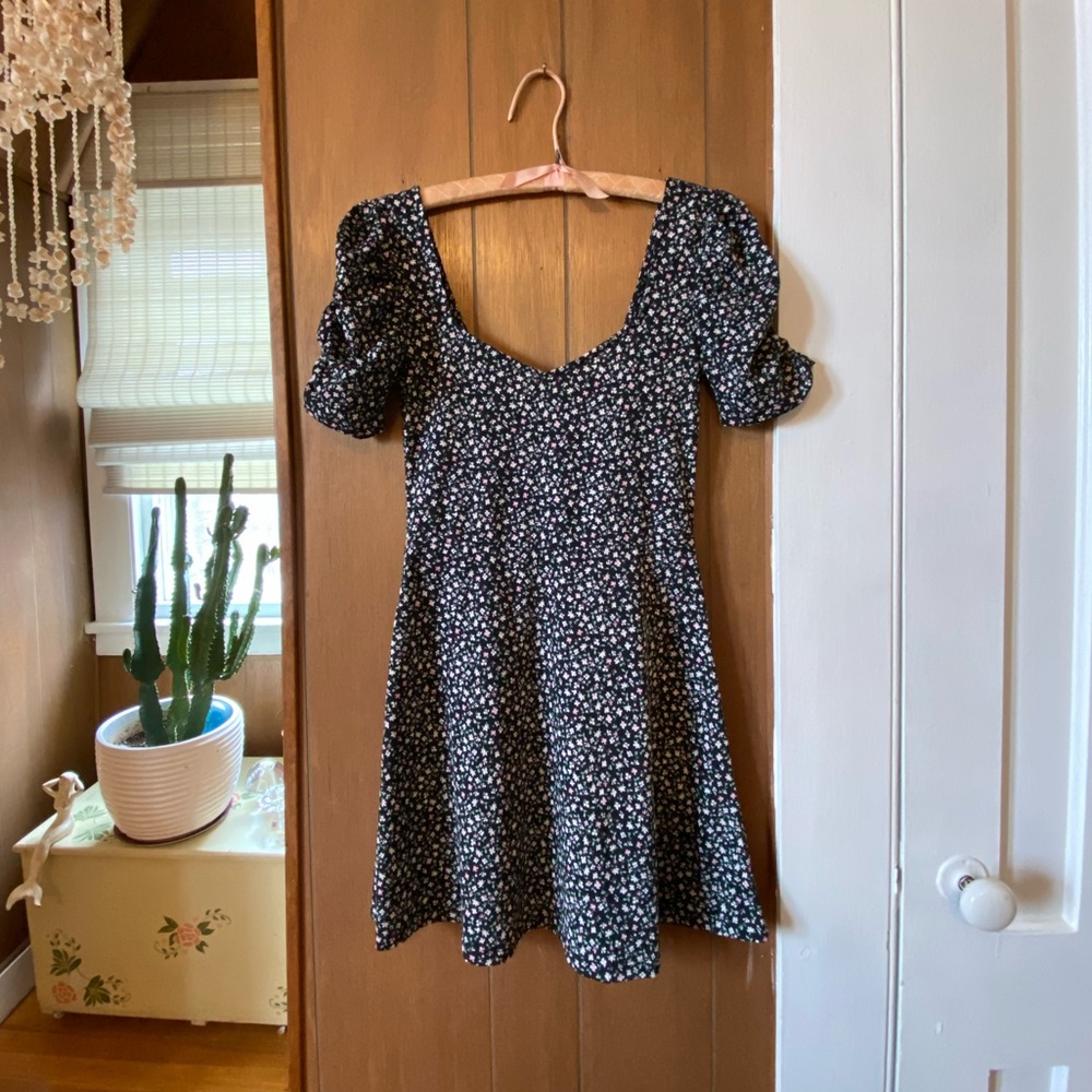 Floral low back skater dress